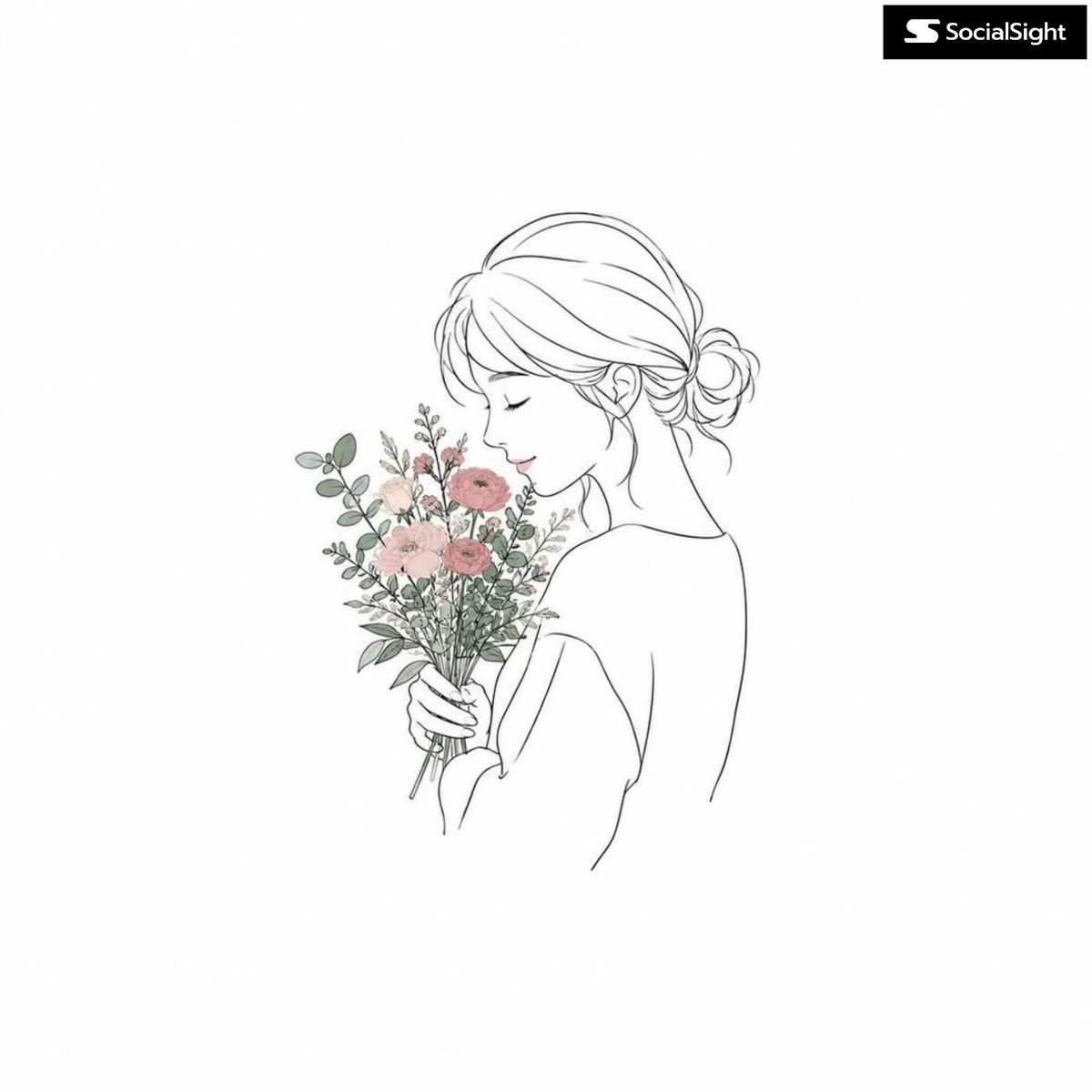 A single-line illustration of a person and a chosen subject drawn in thin black strokes on white, with the subject alone picking up color. The open space…