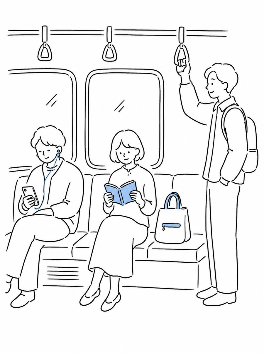 Minimalist Urban Commuter Line Art Illustration — AI result, variation 2 of 3