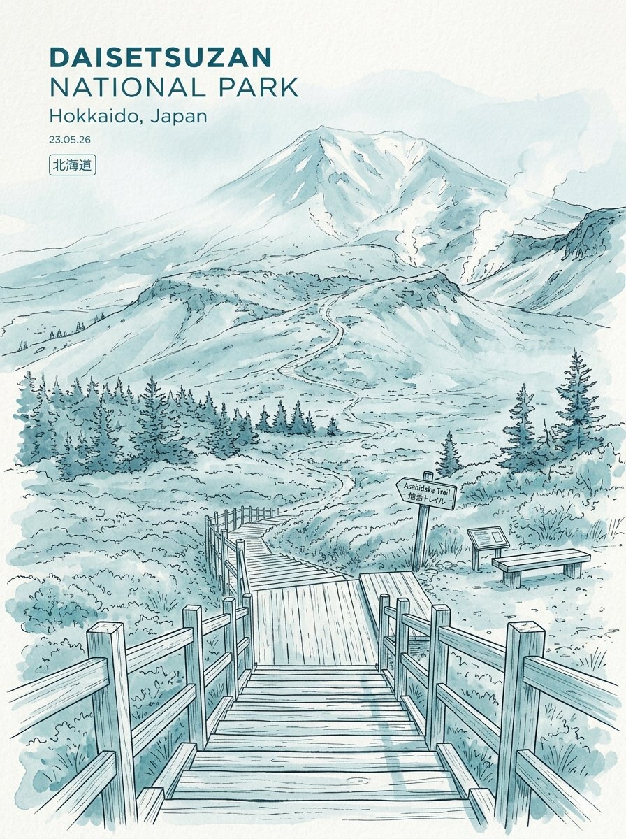 Misty Ancient Cedar Valley Ink and Wash Poster — AI result, variation 2 of 2