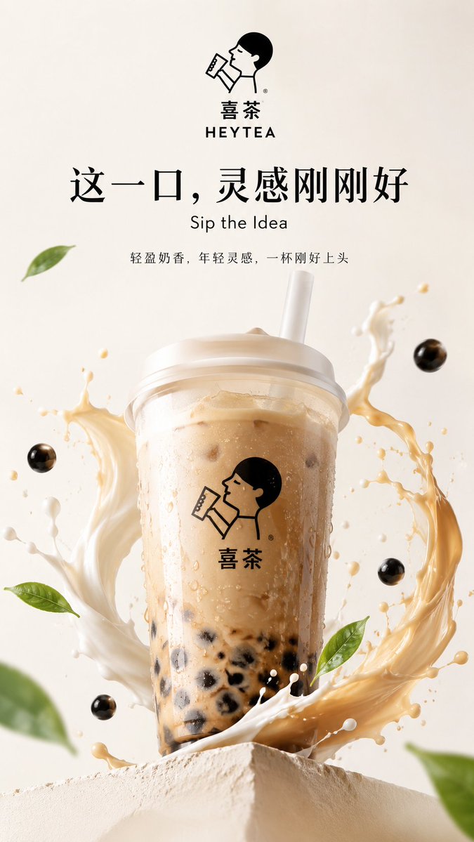 Mixue Milk Tea Product Hero Poster in Vertical — AI result, variation 2 of 3