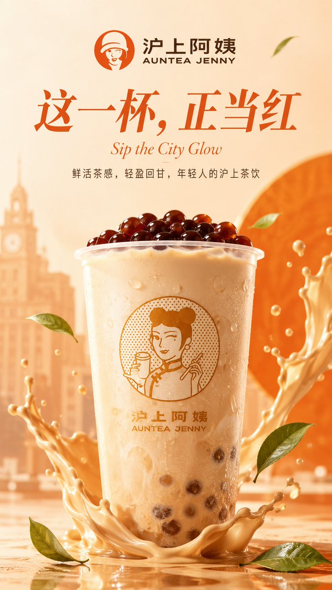 Mixue Milk Tea Product Hero Poster in Vertical — AI result, variation 3 of 3