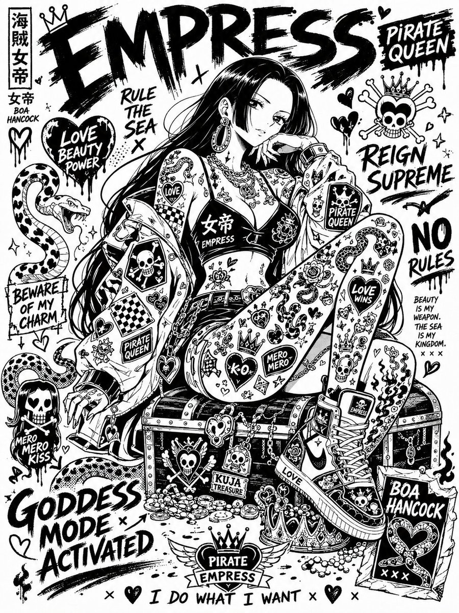 Monochrome Sticker-Bomb Tattoo Street Poster — AI result, variation 4 of 4