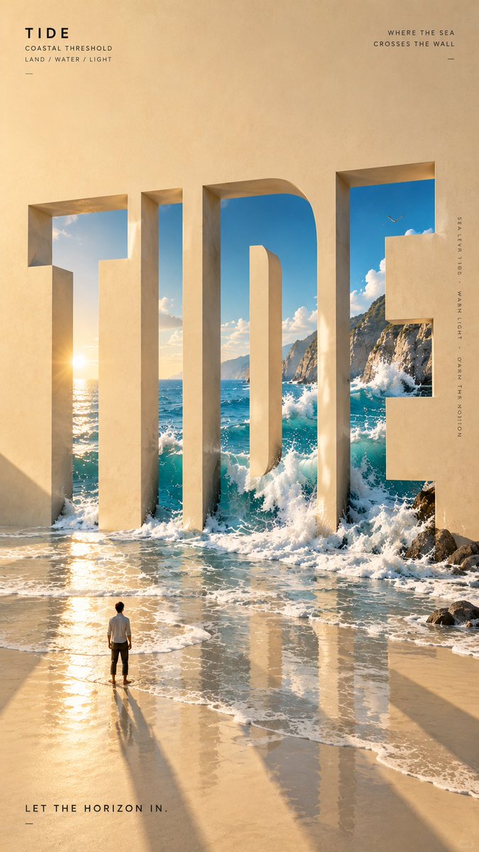 Monumental Word Architecture Poster in Photorealistic Style — AI result, variation 2 of 4