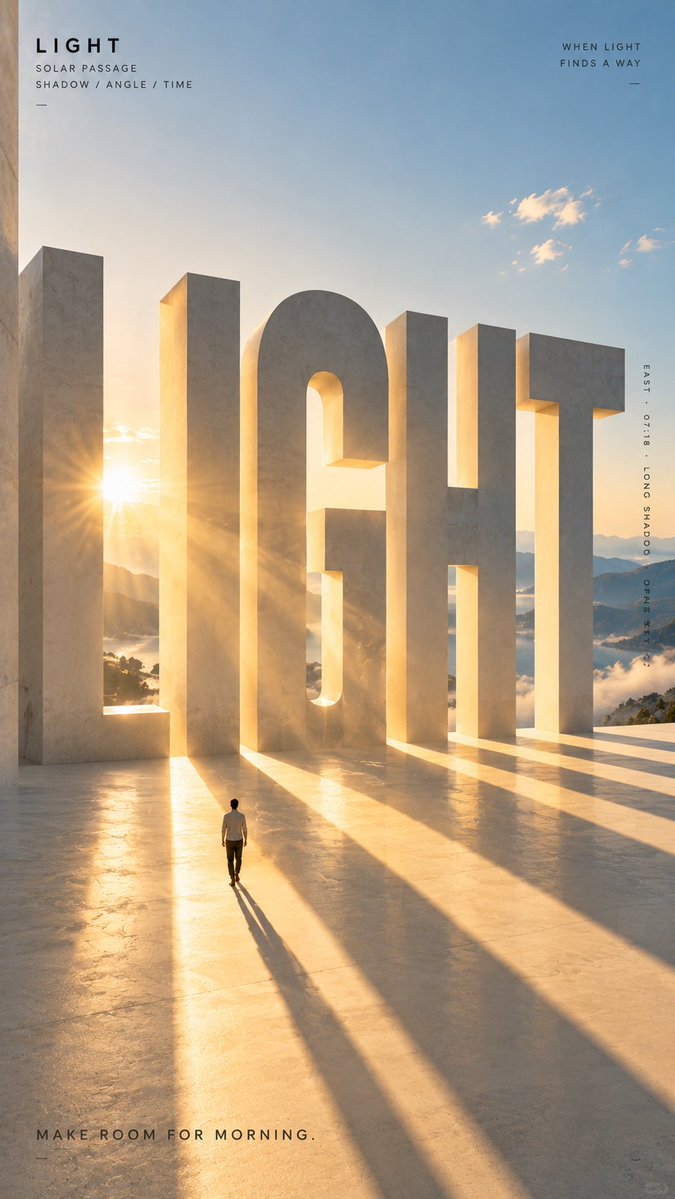 Monumental Word Architecture Poster in Photorealistic Style — AI result, variation 4 of 4