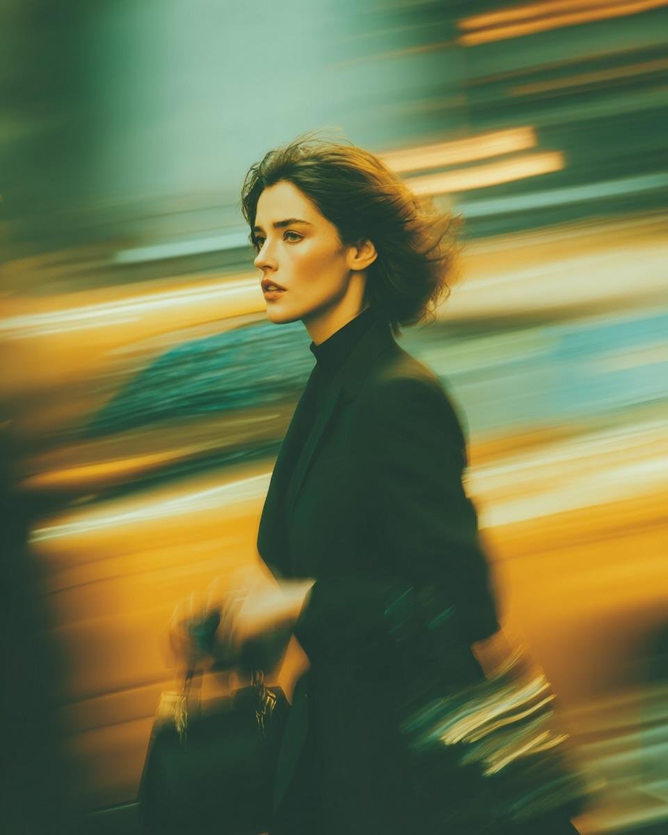 Motion Blur City Walk Fashion Photo — AI result, variation 2 of 2