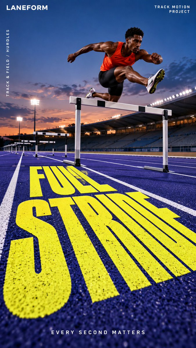Motion-Driven Sports Campaign Poster in Vertical Format — AI result, variation 4 of 4