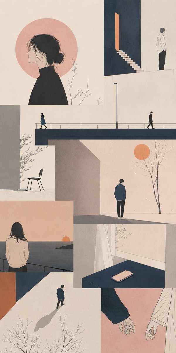 Multi-Scene Editorial Collage Template Illustration — AI result, variation 2 of 4