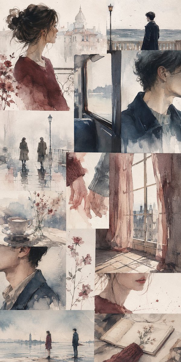Multi-Scene Editorial Collage Template Illustration — AI result, variation 4 of 4