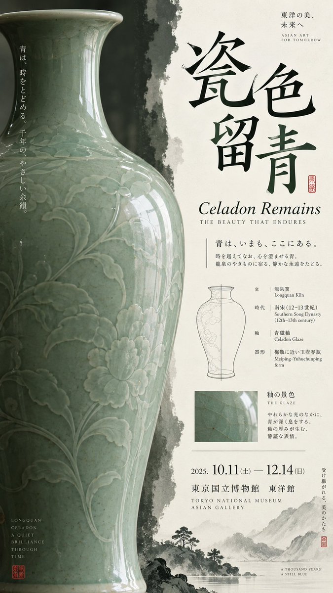 Museum Poster with Asymmetric Oriental Layout — AI result, variation 2 of 4