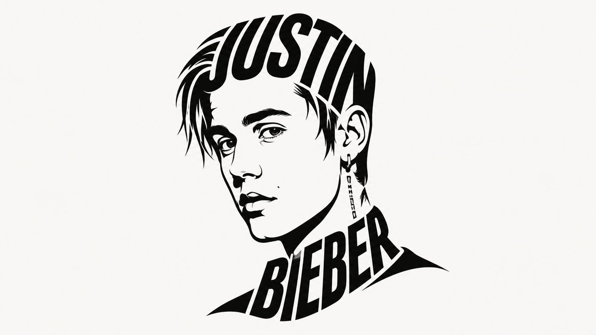 Name Letter Portrait Poster in Monochrome — AI result, variation 2 of 4