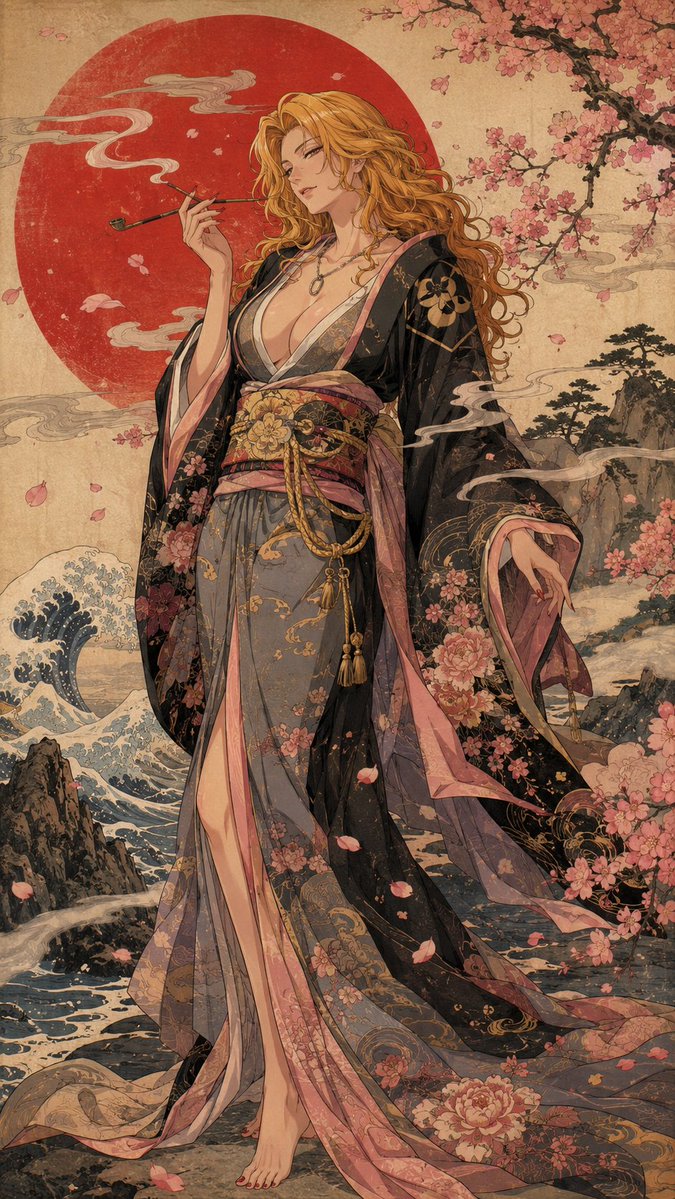 Nelliel Ukiyo-e Woodblock Portrait — AI result, variation 3 of 4