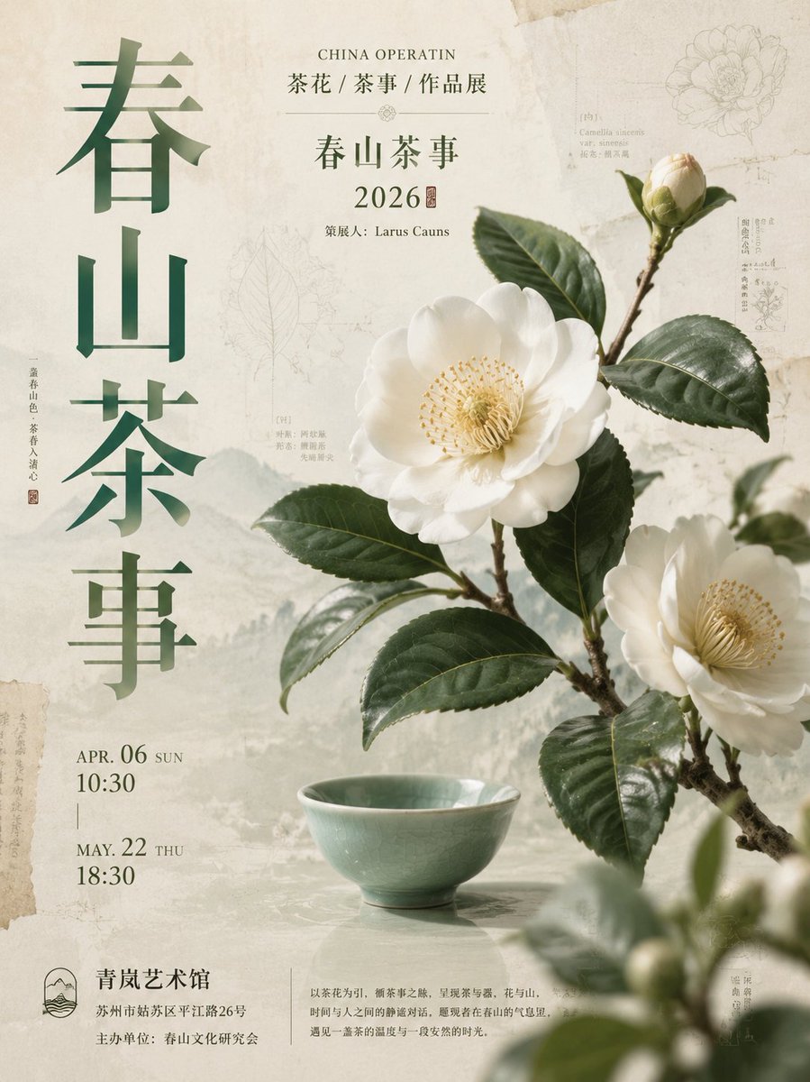 Neo-Chinese Museum Exhibition Poster With Engraved Title — AI result, variation 2 of 4