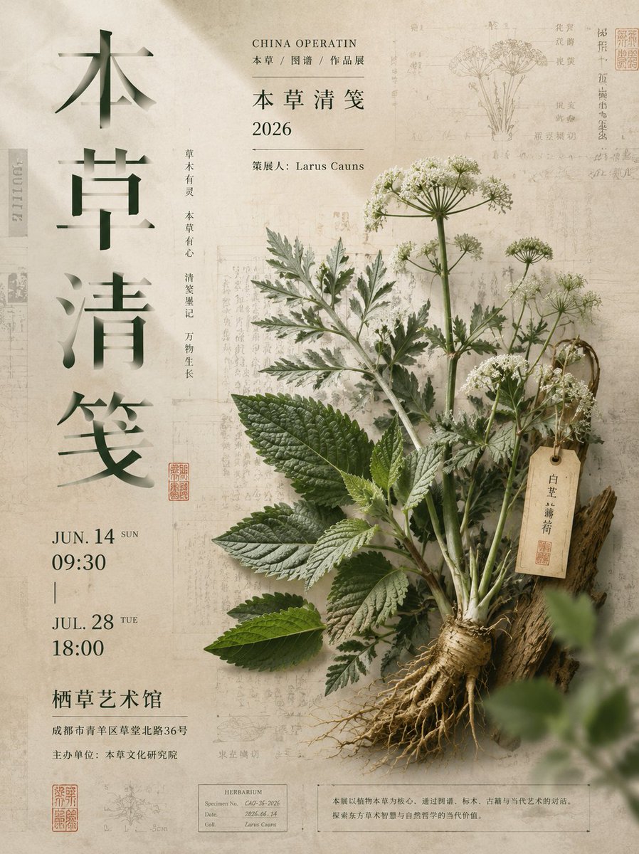 Neo-Chinese Museum Exhibition Poster With Engraved Title — AI result, variation 4 of 4