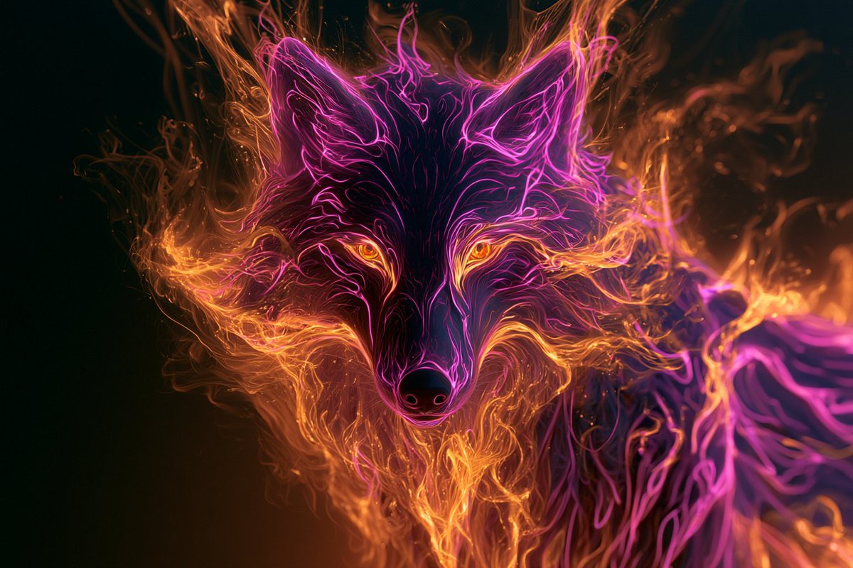 Neon Outline Mythical Creature Art Prompt — AI result, variation 3 of 4