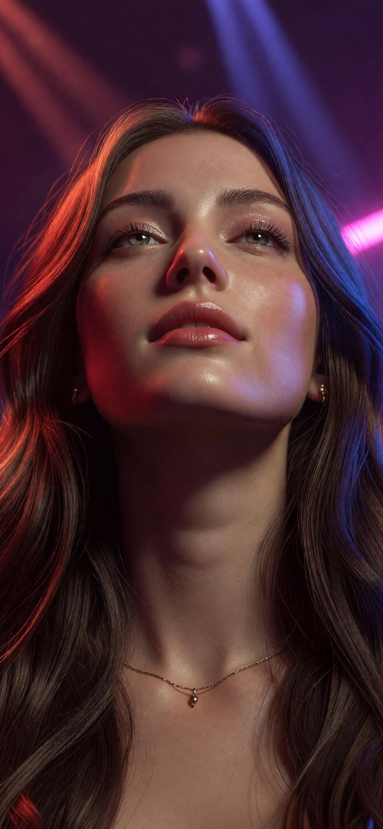Neon Rim-Lit Portrait With Gold Jewelry — AI result, variation 3 of 4