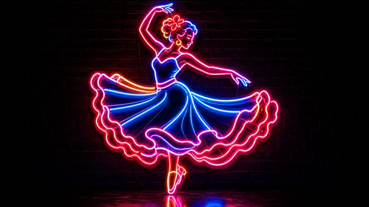 Neon Tube Sign Poster Prompt for Any Subject — AI result, variation 2 of 4