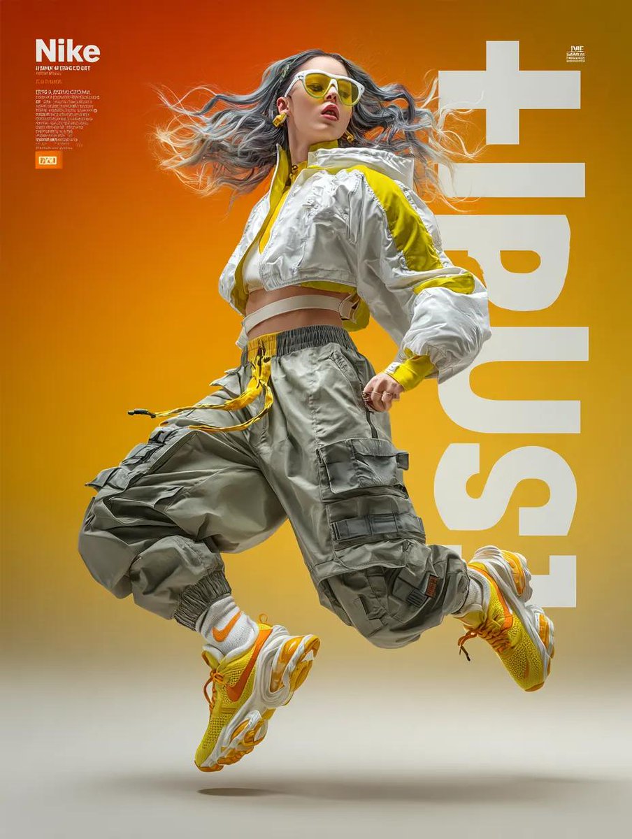 Nike Mid-Jump Light Trail Fashion Ad — AI result, variation 2 of 2