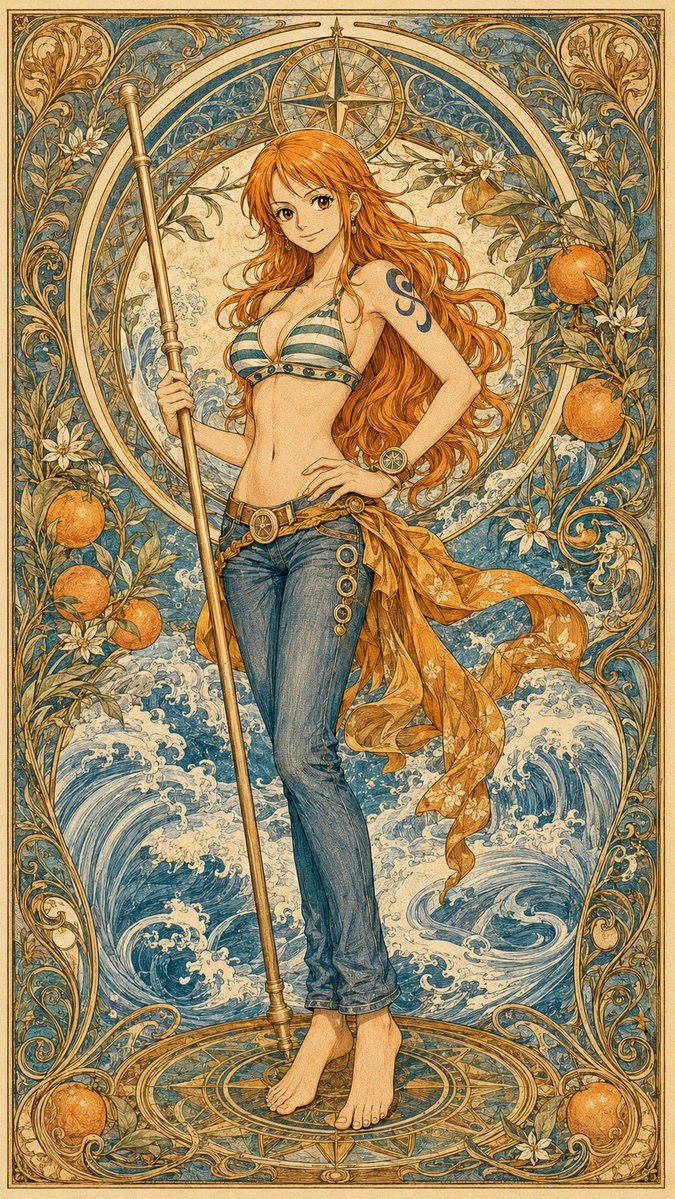 One Piece Character Art Nouveau Poster — AI result, variation 2 of 4