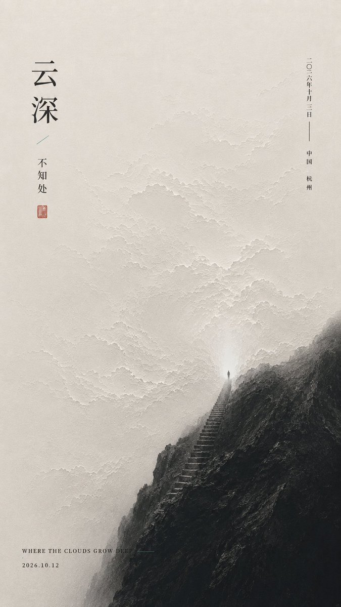 Oriental Minimalist Verse Poster with Heavy Object — AI result, variation 4 of 4