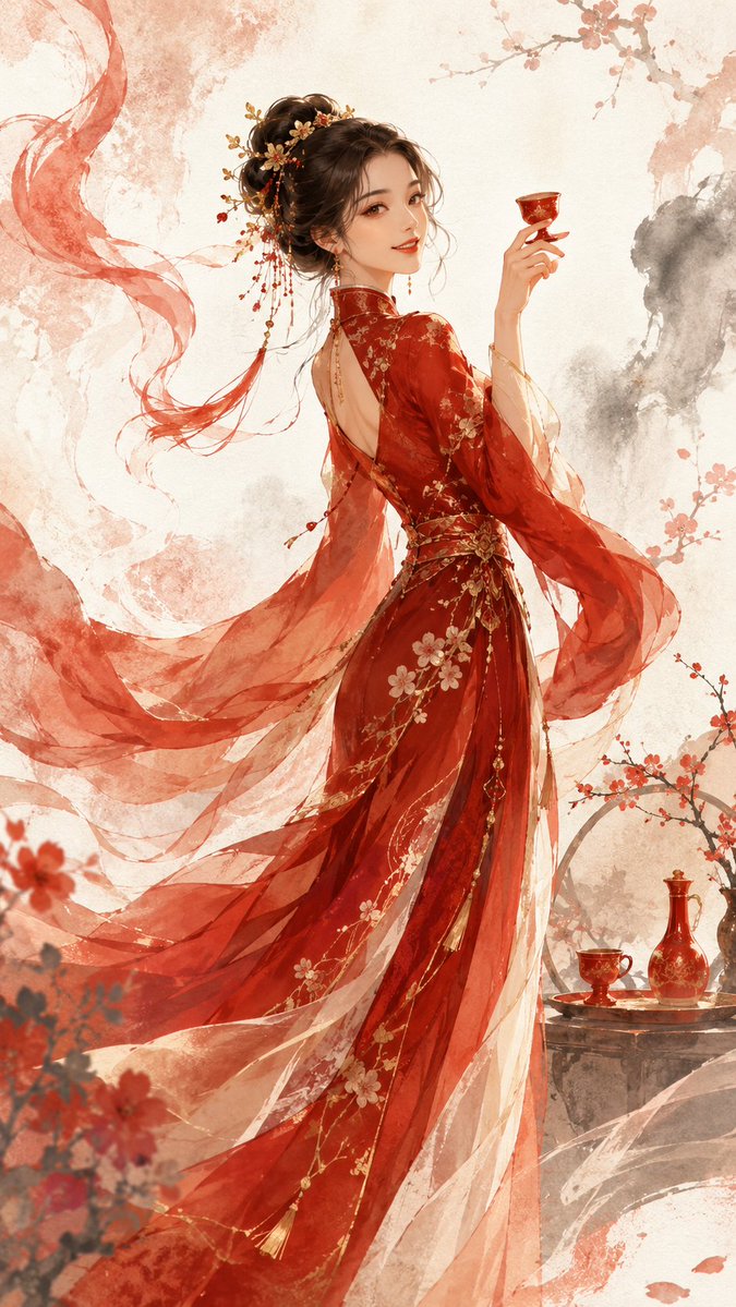 Oriental Muse Wedding Gown Editorial Visual — AI result, variation 3 of 4