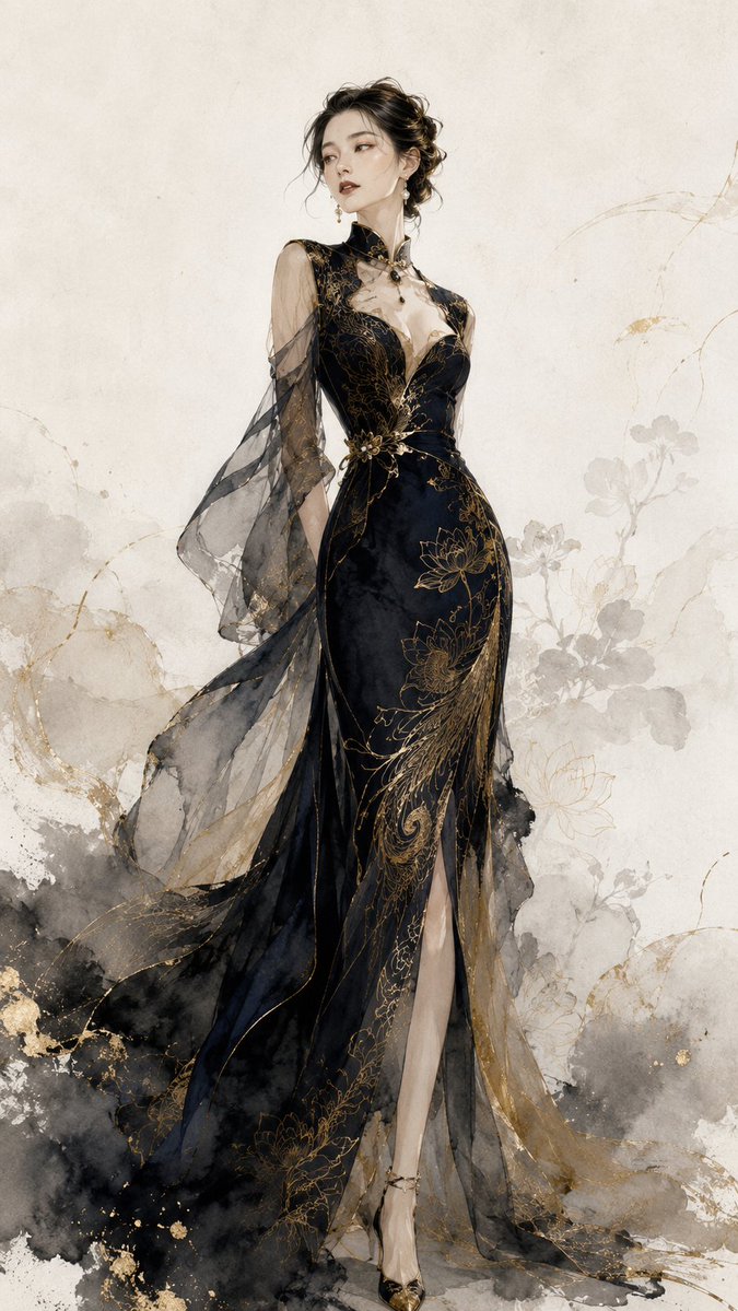 Oriental Muse Wedding Gown Editorial Visual — AI result, variation 4 of 4