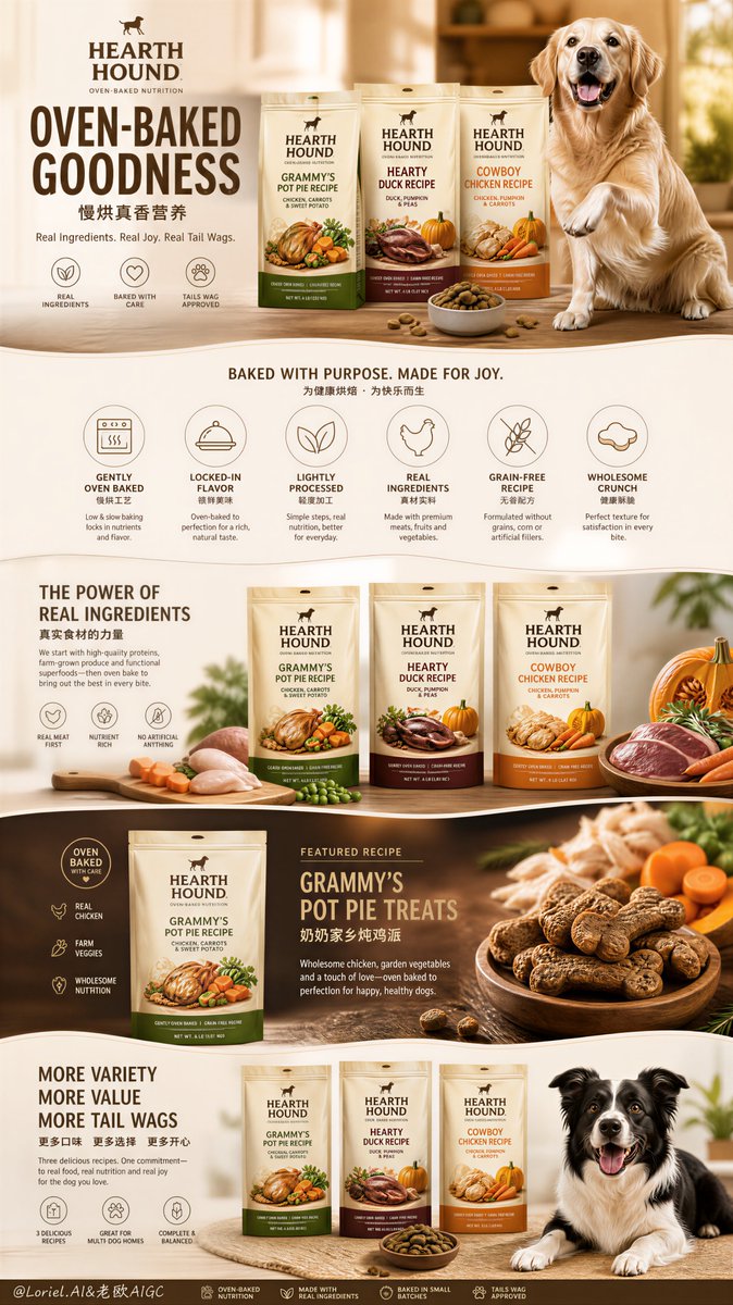 Oven-Baked Dog Food Detail Page Poster — AI result, variation 2 of 2