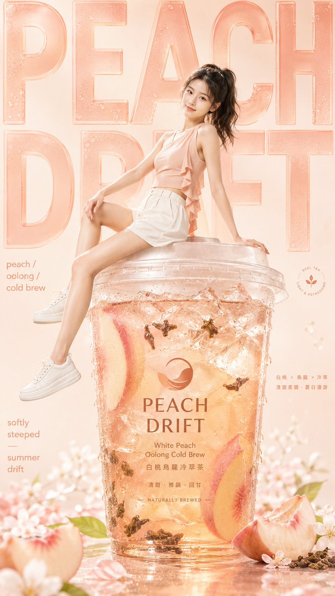 Oversized Drink Fashion Campaign Image in Vertical Format — AI result, variation 2 of 4