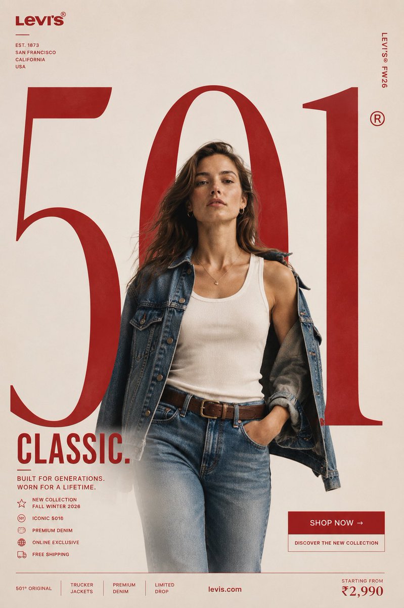 Oversized GAP Typography Fashion Campaign Poster — AI result, variation 2 of 4