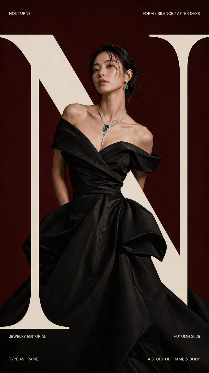 Oversized Letter Fashion Editorial Poster — AI result, variation 3 of 4