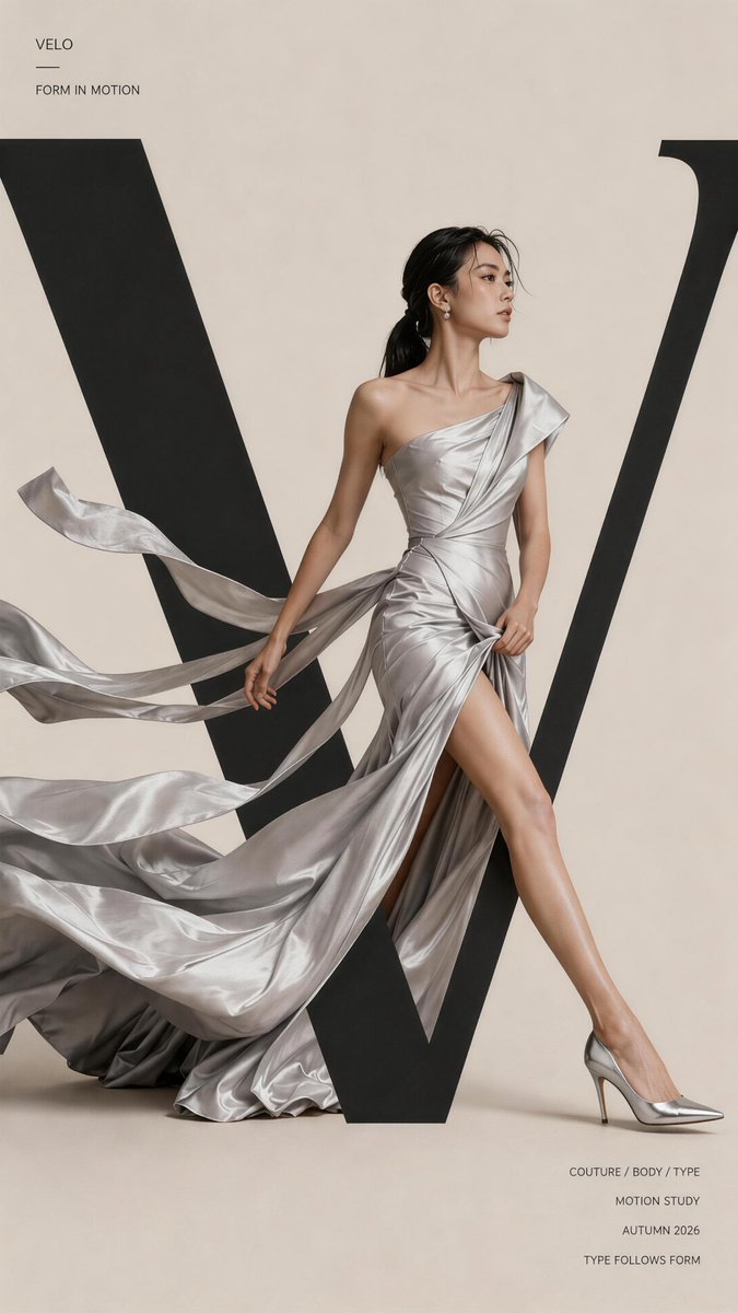 Oversized Letter Fashion Editorial Poster — AI result, variation 4 of 4