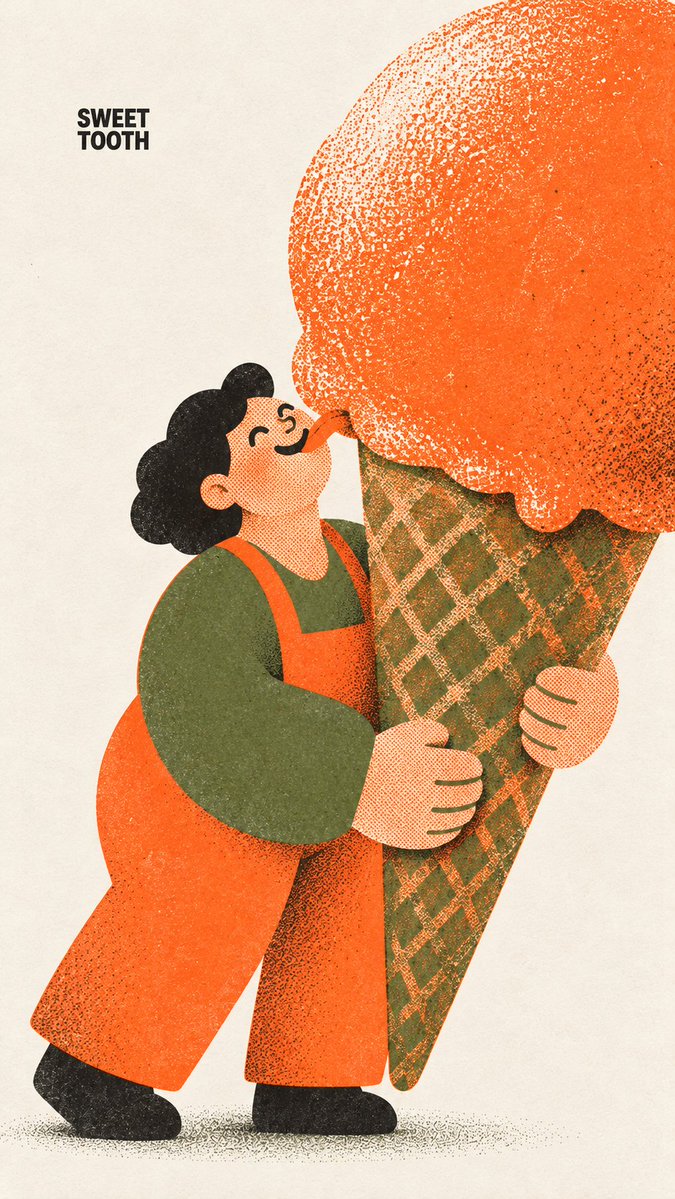 Oversized Risograph Poster With Rounded Character — AI result, variation 3 of 4