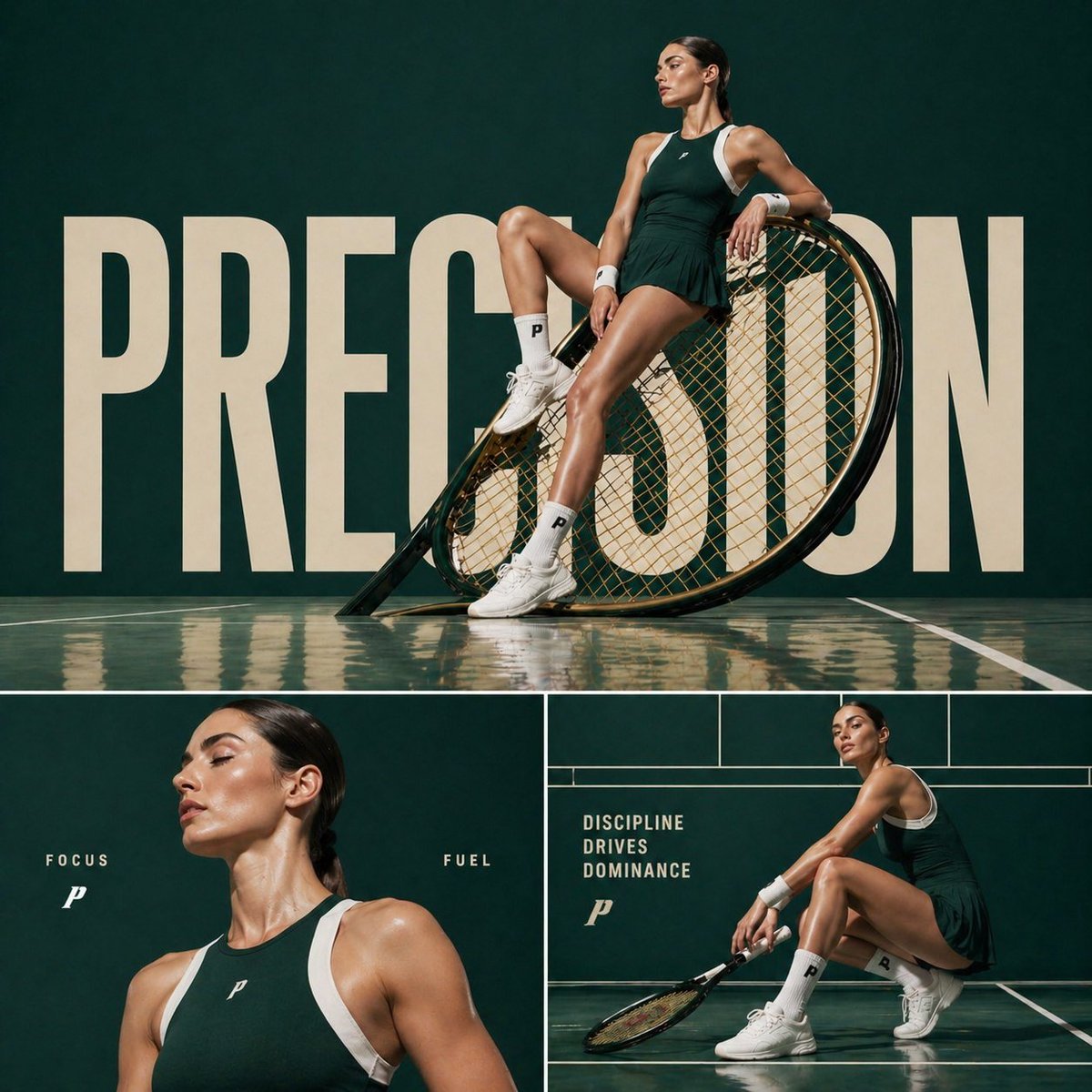 Oversized Sneaker Ad Poster With Model in Surreal Studio — AI result, variation 4 of 4