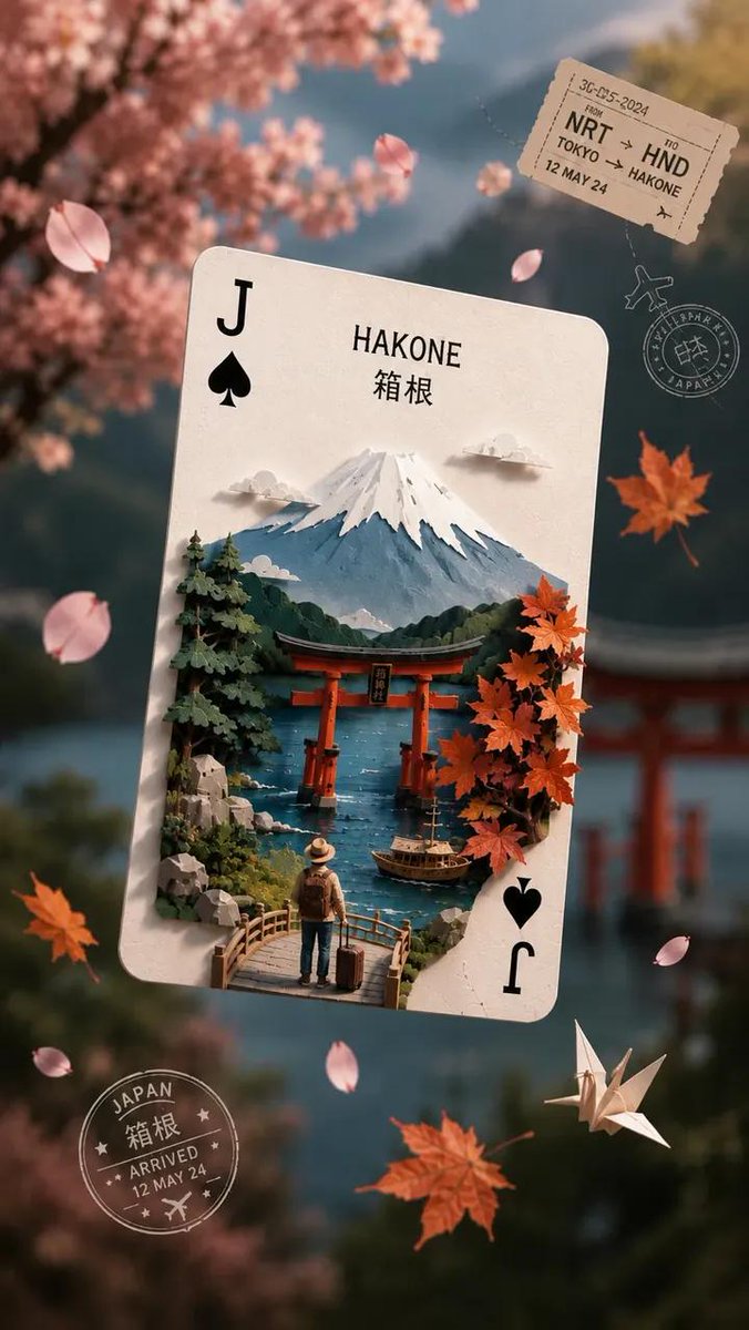 Papercraft Playing Card Travel Poster — AI result, variation 2 of 2