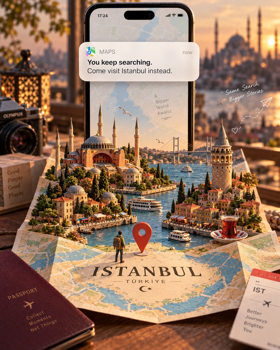 Papercraft Travel Ad With Phone and Miniature Map — AI result, variation 2 of 4