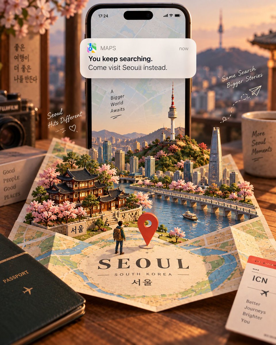 Papercraft Travel Ad With Phone and Miniature Map — AI result, variation 3 of 4