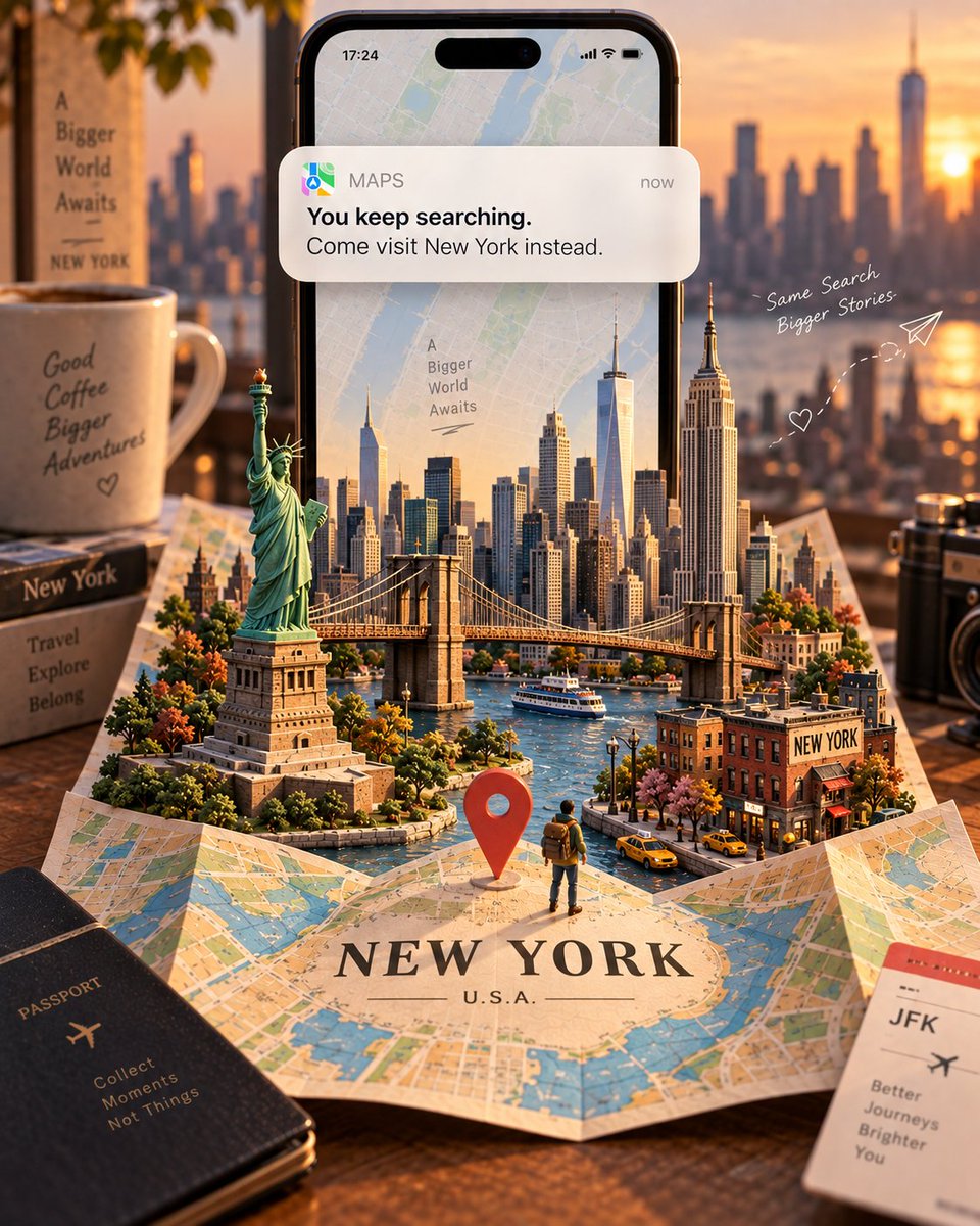 Papercraft Travel Ad With Phone and Miniature Map — AI result, variation 4 of 4