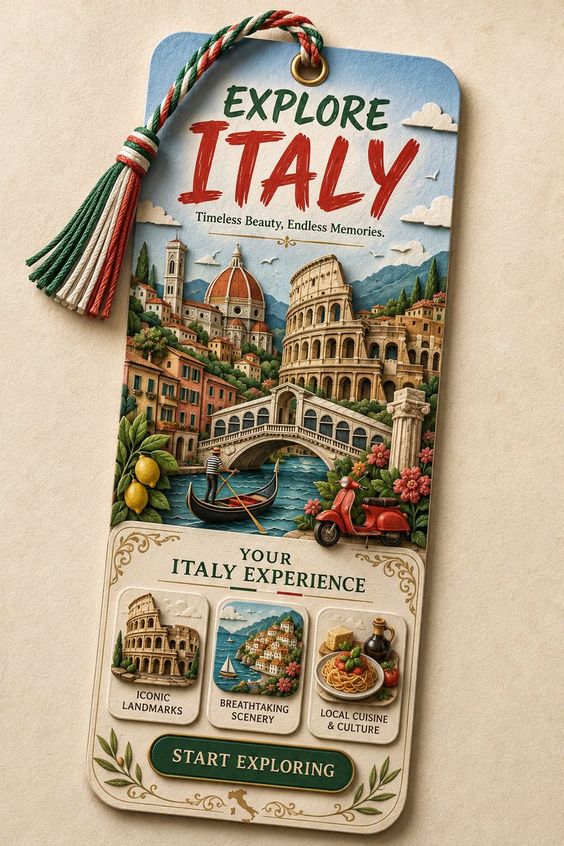 Papercraft Travel Bookmark With Layered Destination Diorama — AI result, variation 2 of 4
