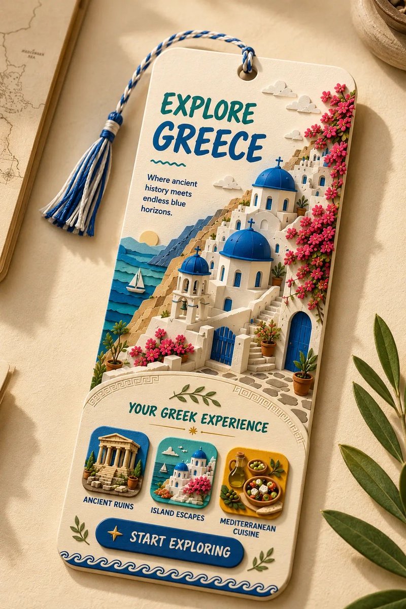 Papercraft Travel Bookmark With Layered Destination Diorama — AI result, variation 4 of 4