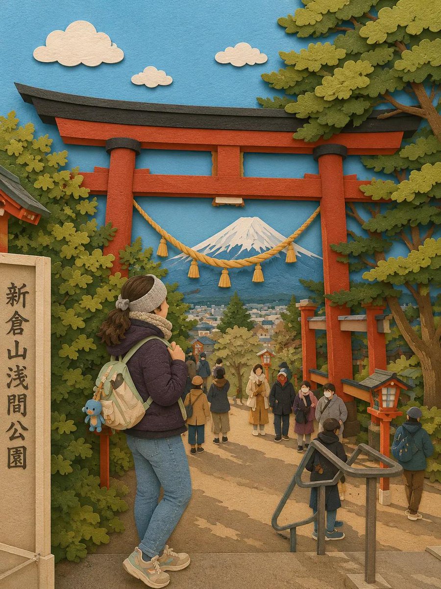 Papercut Café Diorama With Traveler Girl — AI result, variation 4 of 4