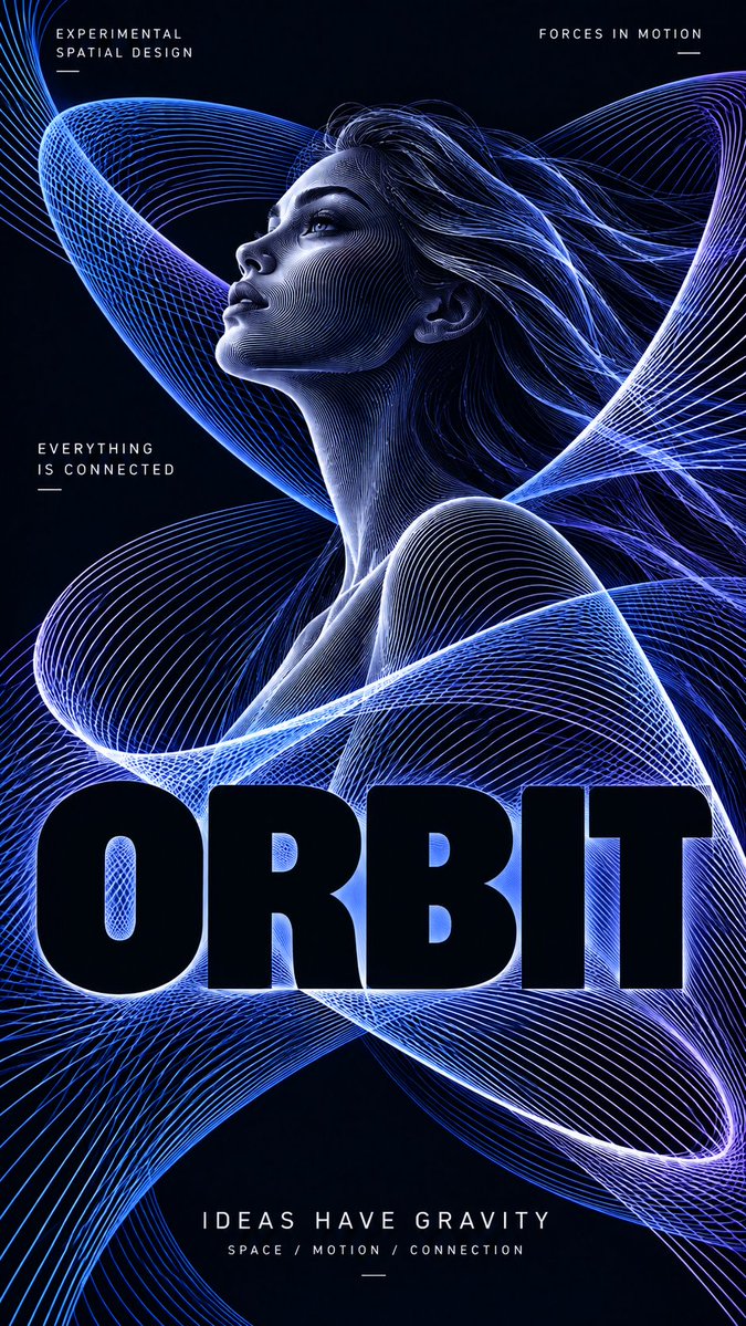 Parametric Line Portrait Poster in Editorial Style — AI result, variation 4 of 4