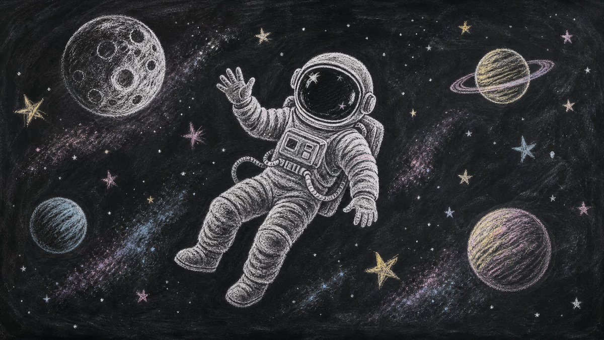 Pastel Classroom Sketch on Blackboard — AI result, variation 2 of 4