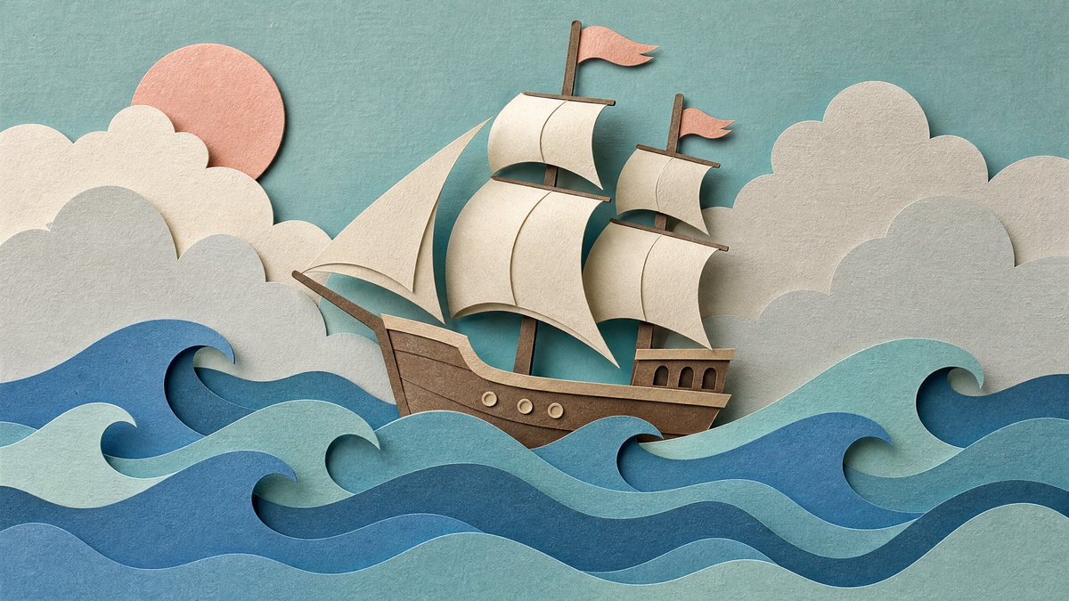 Pastel Cut-Paper Scene With Soft Drop Shadows — AI result, variation 3 of 4