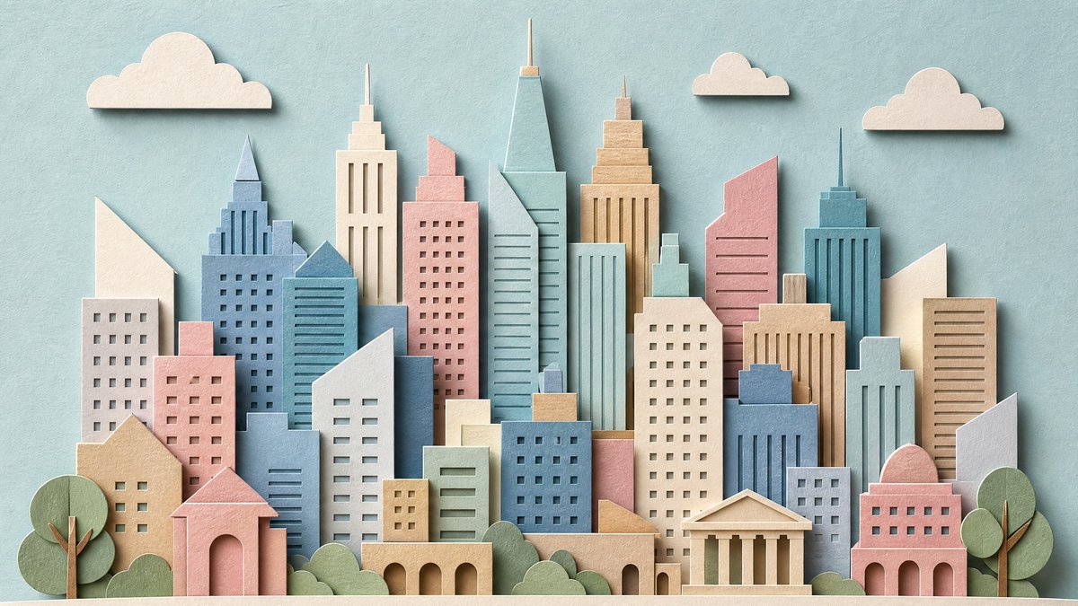 Pastel Cut-Paper Scene With Soft Drop Shadows — AI result, variation 4 of 4