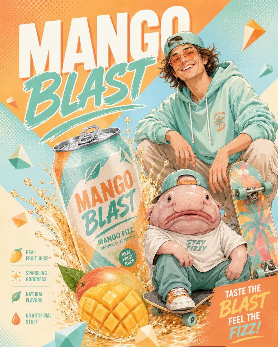 Pastel Pop Drink Can Splash Ad Poster — AI result, variation 3 of 4