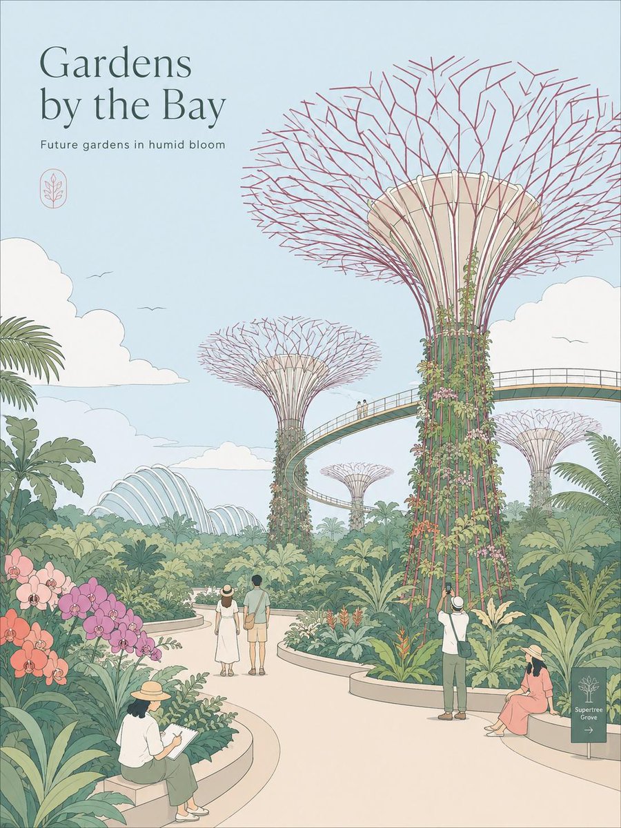 Pastel Travel Poster Illustration With Landmark — AI result, variation 2 of 4