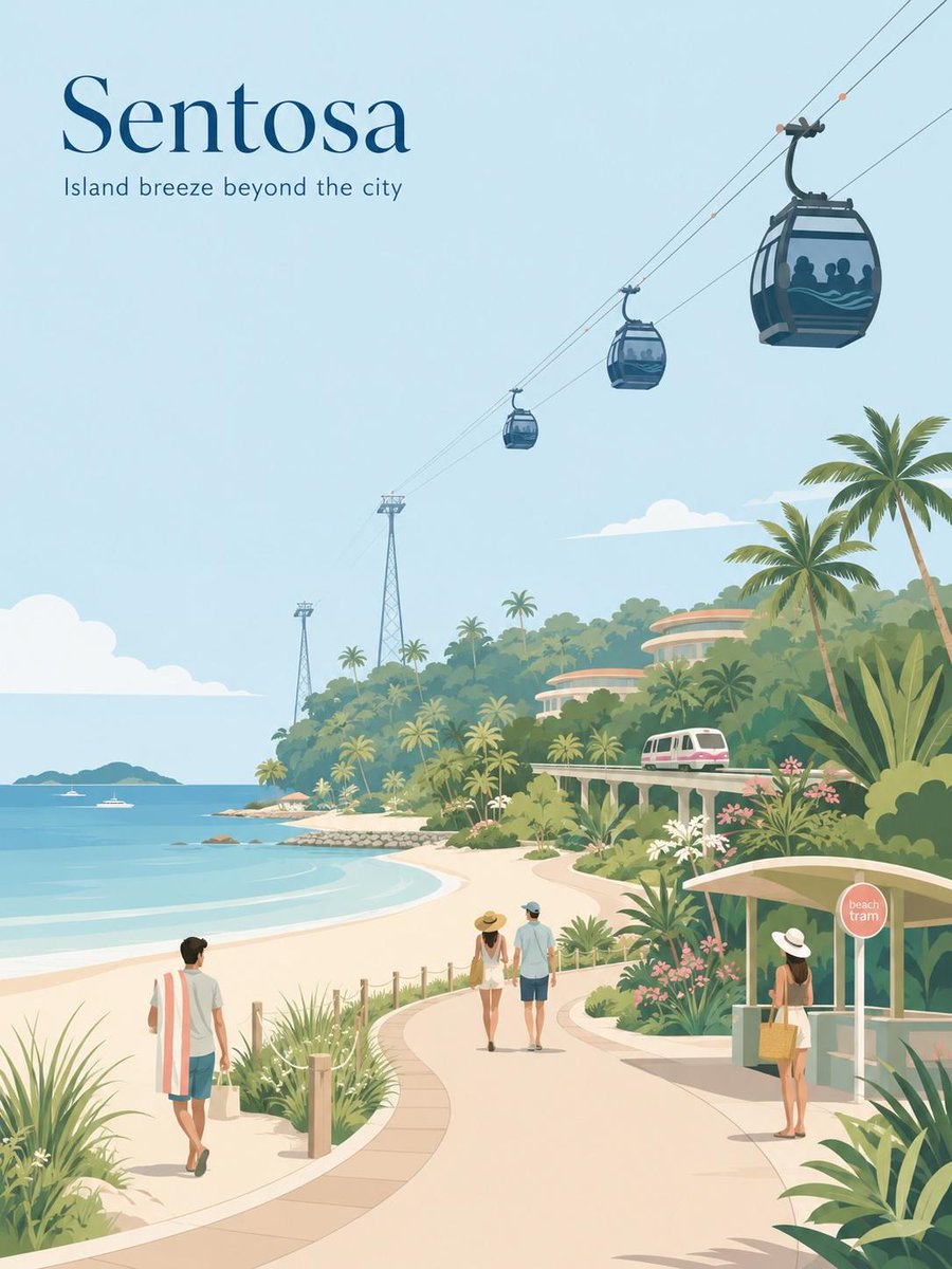 Pastel Travel Poster Illustration With Landmark — AI result, variation 4 of 4