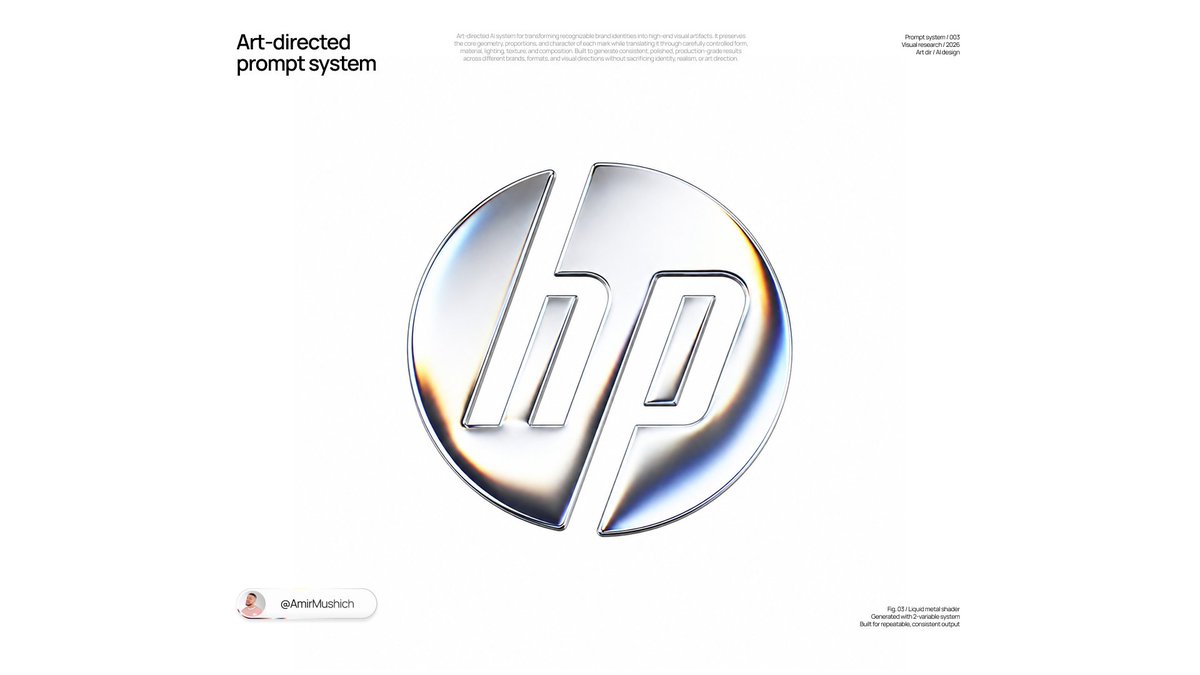 Pearl Liquid-Metal Brand Glyph in 3D Render — AI result, variation 2 of 4