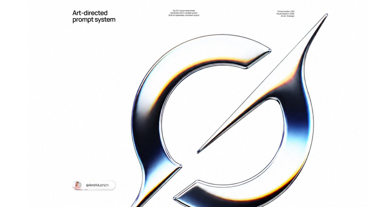 Pearl Liquid-Metal Brand Glyph in 3D Render — AI result, variation 3 of 4