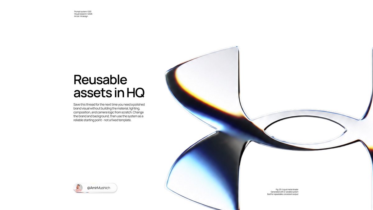 Pearl Liquid-Metal Brand Glyph in 3D Render — AI result, variation 4 of 4