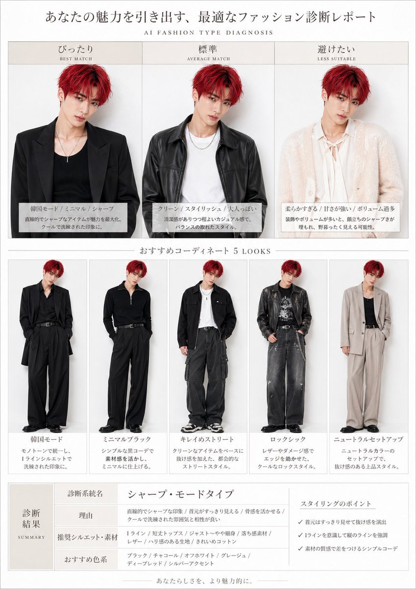 Personal Fashion Type Diagnosis Magazine Report — AI result, variation 2 of 3